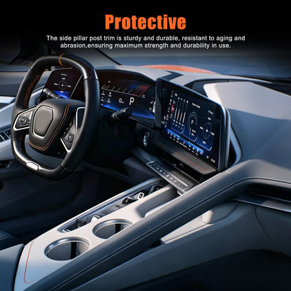 Carbon Fiber ABS Center Console Shift Panel Trim Set For Corvette C8 2026+ 28