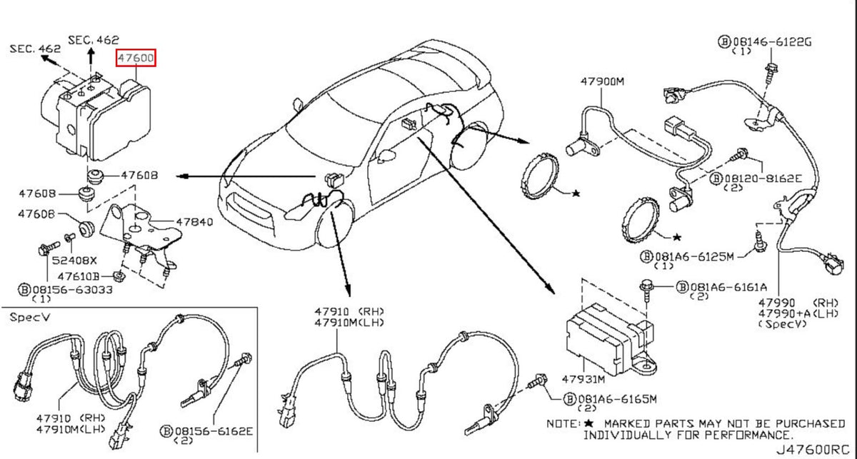 Nissan OEM ABS ACTUATOR 47660-JF04A For R35 GT-R 03.2009-11.2010 3