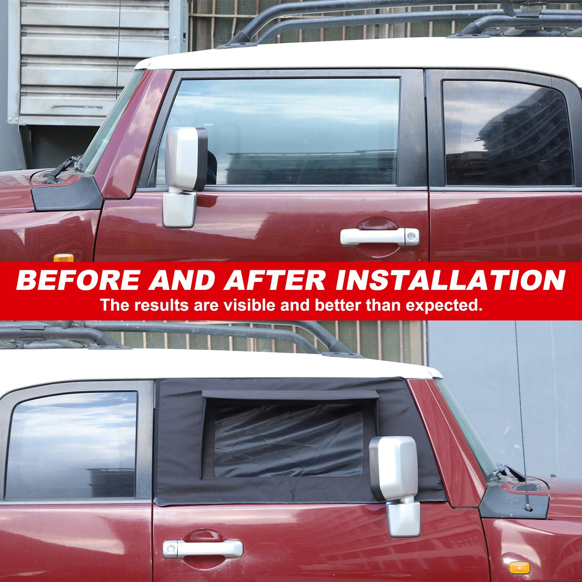 Front Door Window Sun Shade Cover For Toyota FJ Cruiser 2007-2021 4