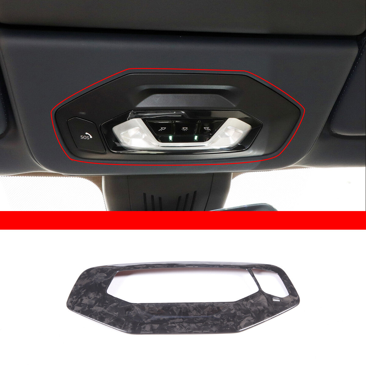 Front Reading Light Trim Panle Cover For BMW 8 Series G14 G15 840i M850i 2019-22 2