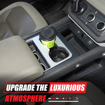 Silver Aluminum Cup Holder Elevation Pad Trim For LR Defender L663 2020-2021 12