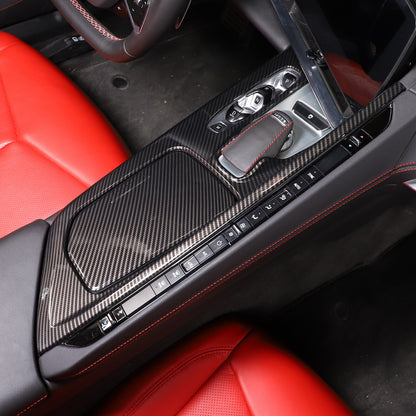 ABS Carbon Fiber Center Console Panel Trim Cover Set For CORVETTE C8 2020-2023 9