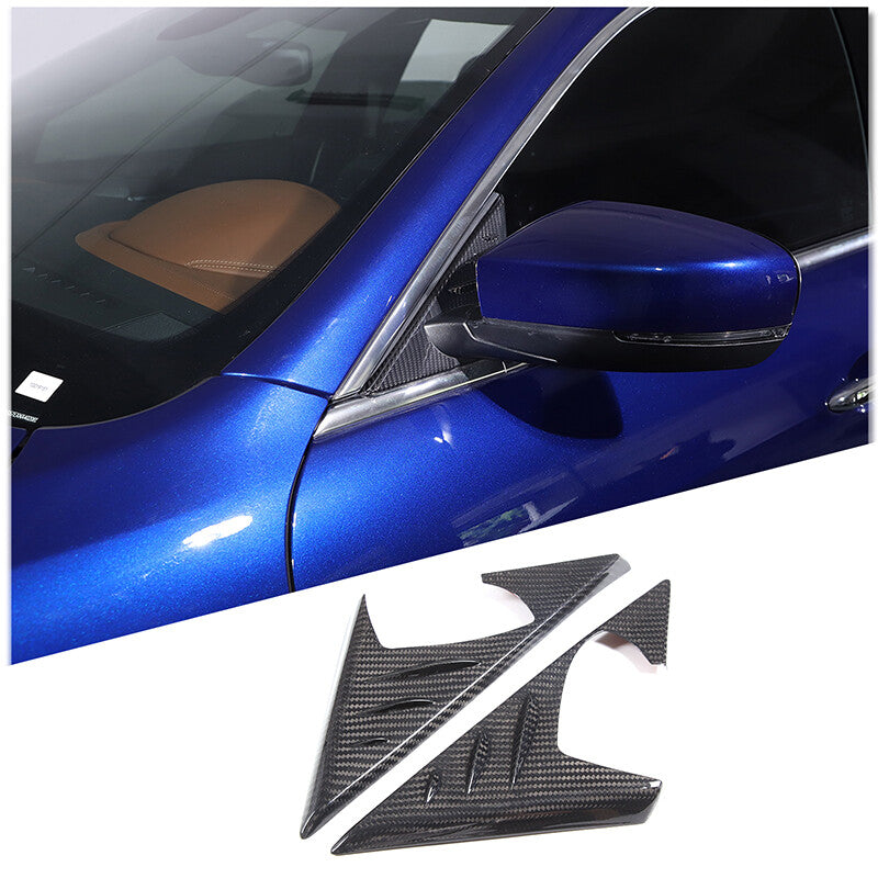 Dry Carbon Fiber Door Triangle A Pillar Cover Trim For Maserati Ghibli 2014-24 1