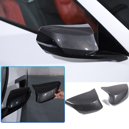 M Style Carbon Fiber Style Side Mirror Cover Caps Overlay For 20-26 Corvette C8 3
