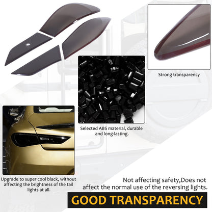 Smoked Black Rear Tail Light Guard Cover Trim Bezel For Infiniti Q60 2016+ US 16