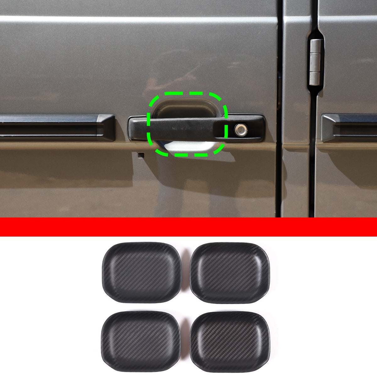 Matte Carbon Fiber Exterior Door Bowl Trim Cover For Mercedes G Class 2004-2018 14