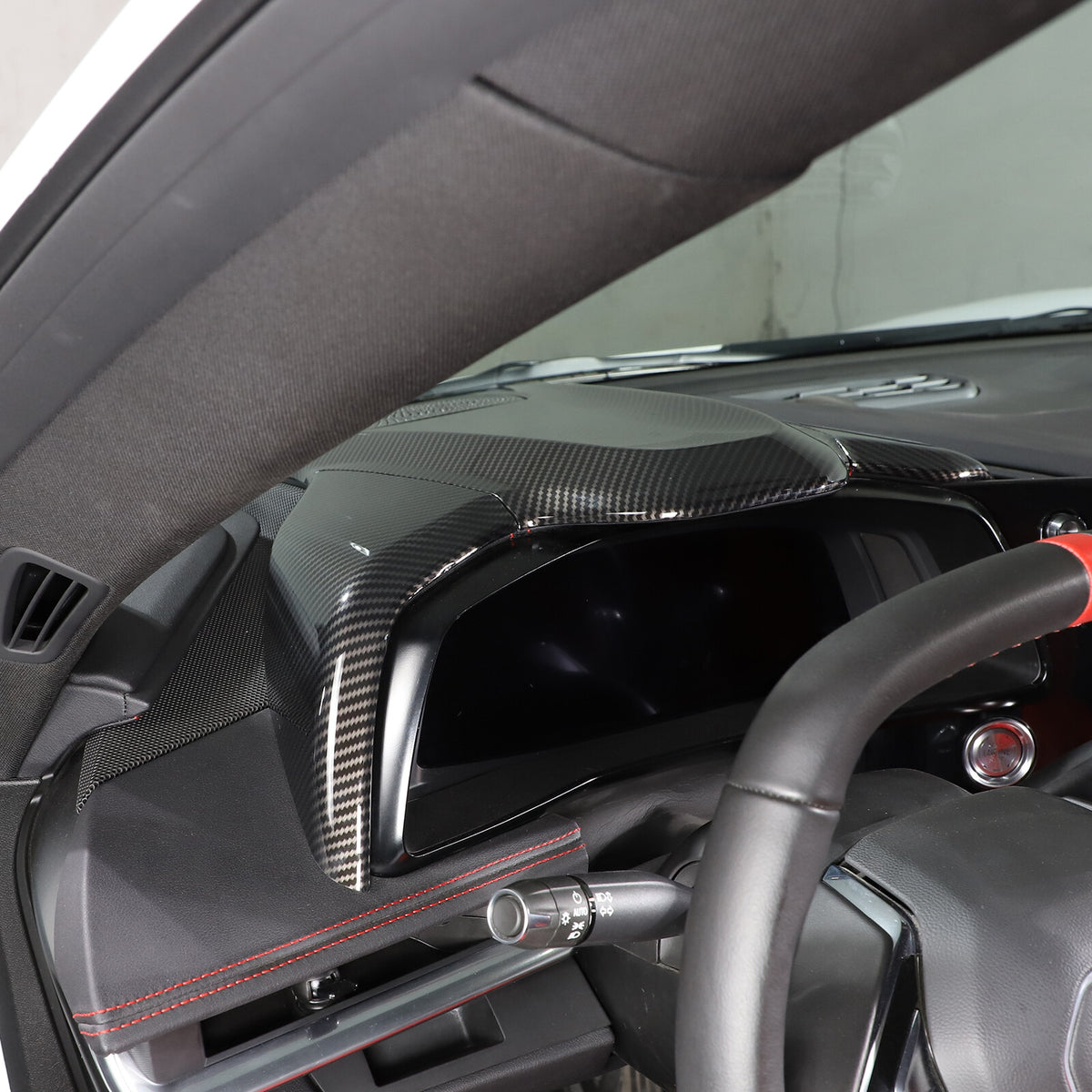 ABS Carbon Fiber Dashboard Instrument Upper Panel Cover For Corvette C8 20-25 10