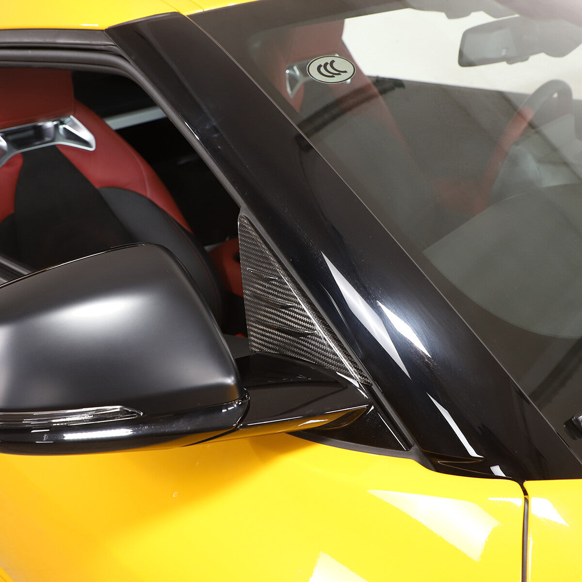 Carbon fiber anti-wind buffeting mirror Wind deflector For Toyota Supra A90 19+ 6