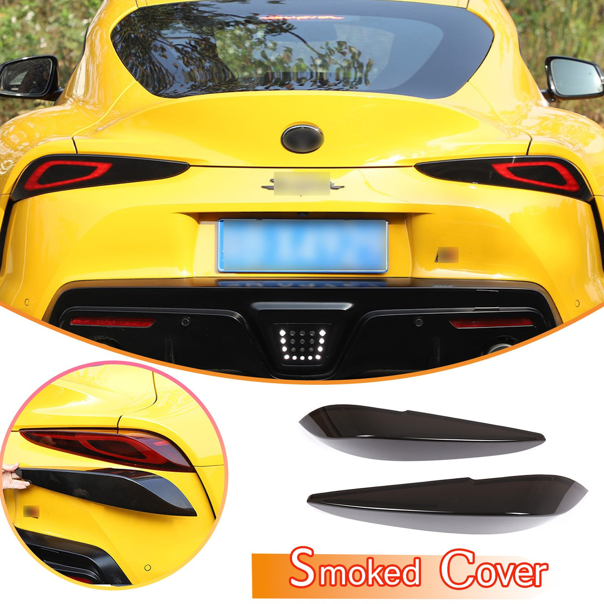 2pcs Smoked Tail Light Cover Rear Light Guard Trim For Toyota Supra A90 19-24 US 1