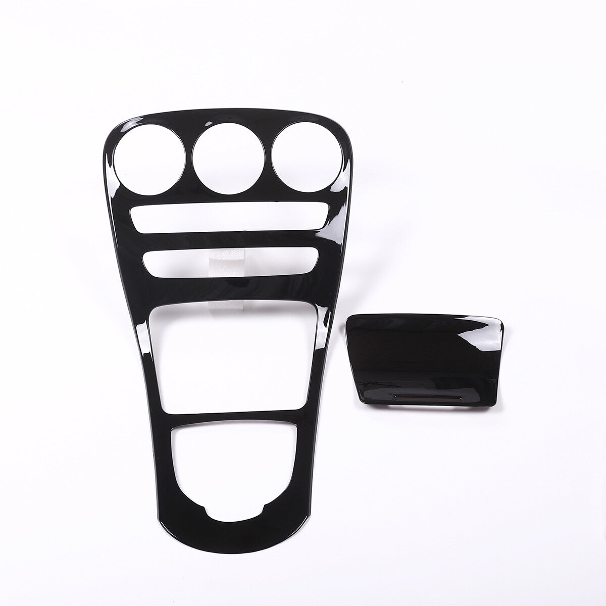 Black Center Console Panel Cover Trim For Benz C Class W205 GLC X253 2015-18 6