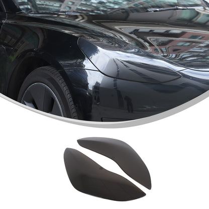 Transparent Gray Smoked Front Headlight Trim Cover For Tesla Model 3/Y 17-22 US 17
