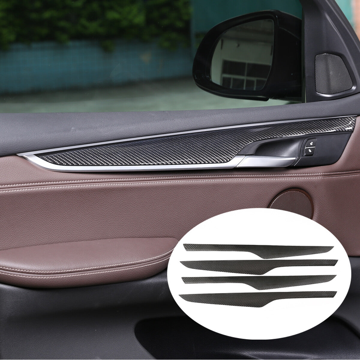 17PCS Real Dry Carbon Fiber Interior Trim Decor Cover For BMW X5 F15 2014-2018 63