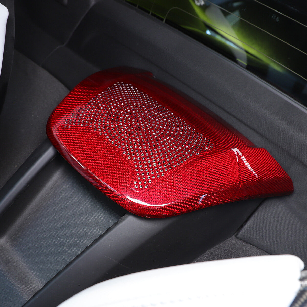 Red Real Carbon Fiber Full Interior Set Decor Trim Kit for Corvette C8 20-25 159