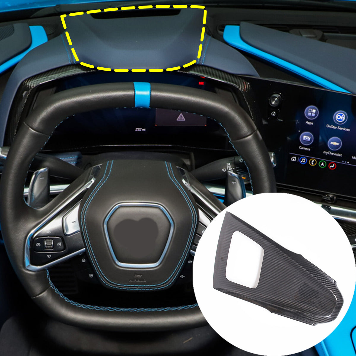 Carbon Fiber Dashboard Instrument Speedmeter Trim For Corvette C8 Z51 Z06 20-25 8