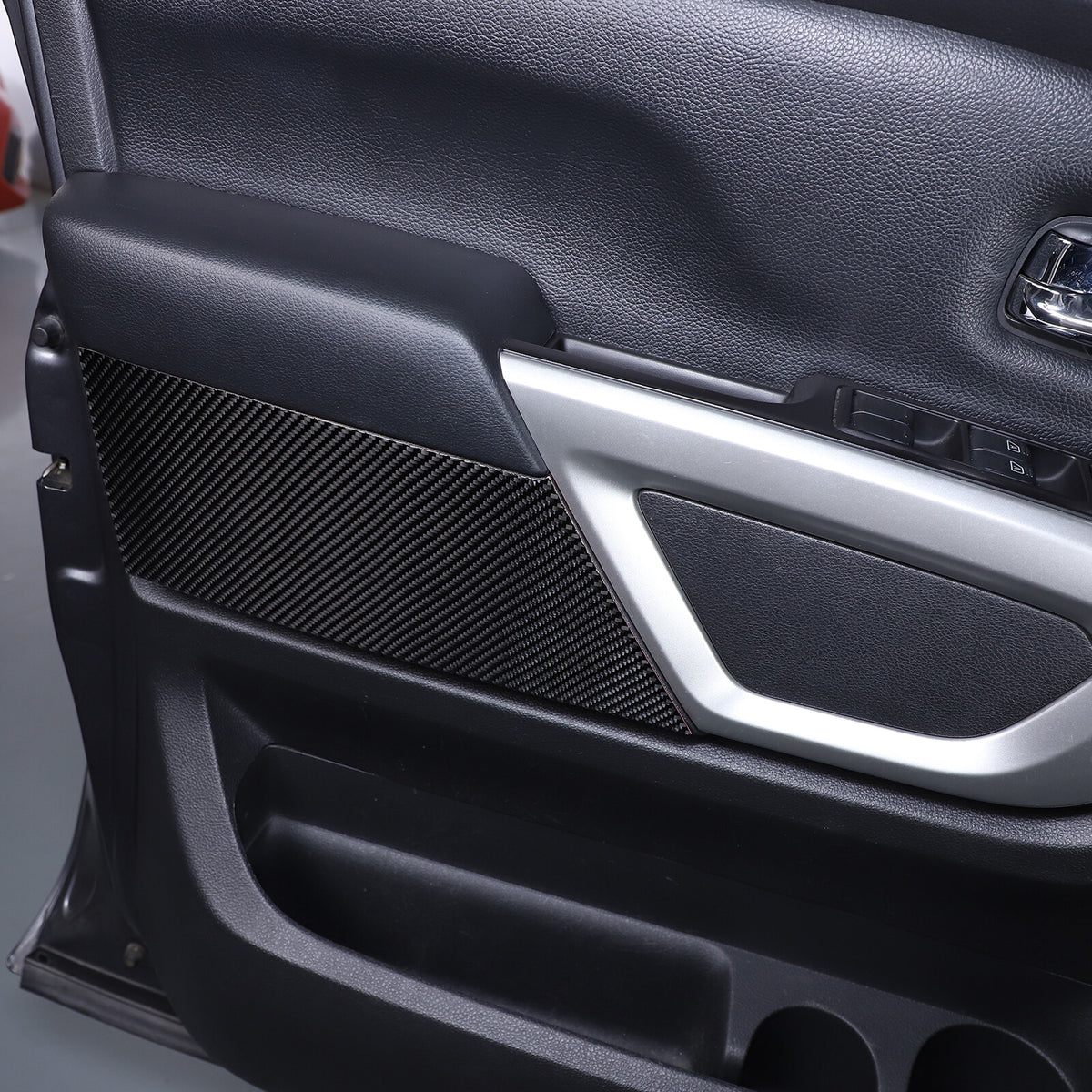 Carbon Fiber Inner Door Trim Panel Sticker For Nissan Titan 2016-23 3