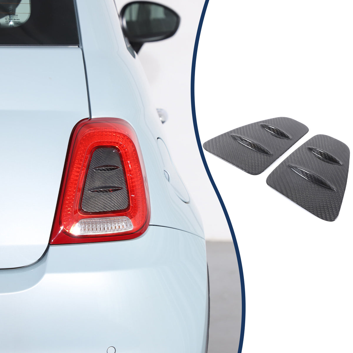 Real Carbon Fiber Rear Taillight Panel Trim For Fiat 500 Abarth 595 695 2016+ 20