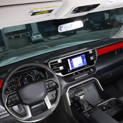 Red Real Carbon fiber Interior Dashboard Cover Strip Trim For Toyota Tundra 22+ 7