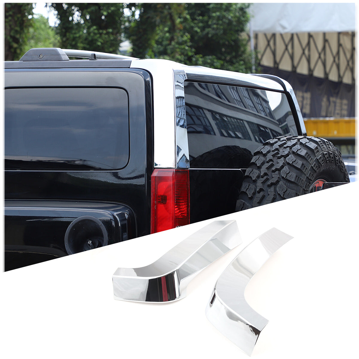 Chrome Silver Window D Pillar Trim Strip Cover For Hummer H3 2005-09 8
