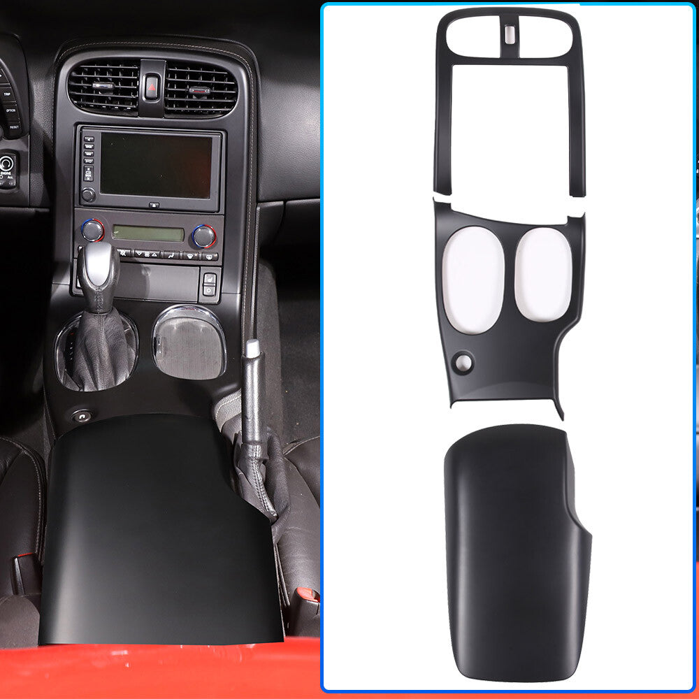 Matte Black ABS Center Console Panel Cover Trim Set For 2005-2013 Corvette C6 1