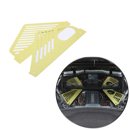 Yellow Engine Bay Side Panel Cover Overlay Coupe For Corvette C8 2020-26 17