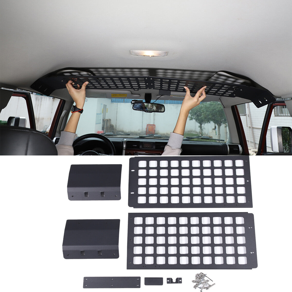 Heavy Duty Steel Inner Roof MOLLE Panel Brackets Fit 2007-2021 Toyota FJ Cruiser 2