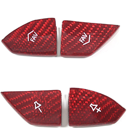 Red Real Carbon Fiber Steering Wheel Volume Button Cover Trim For Corvette C7 5