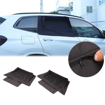 Black ABS Rear Door Window SunShade Cover For BMW X3 G01 2018-2024 24