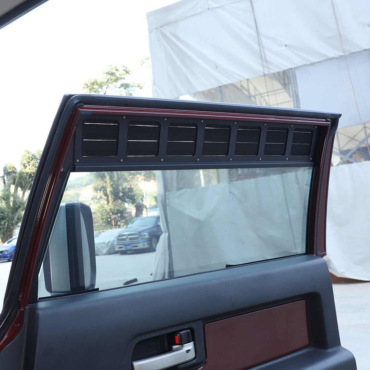 Black Aluminium Alloy Door Window Air Vents Screen For Toyota FJ Cruiser 2007-21 12