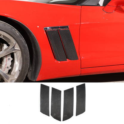 Carbon Fiber side fender vents Panel Sticker Trim For Corvette C6 2005-2013 1