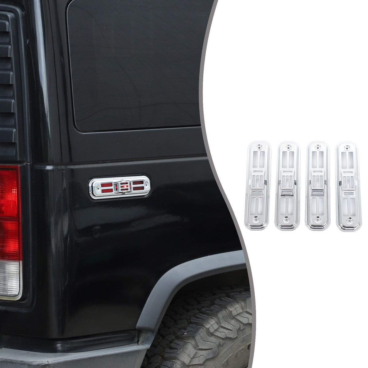 Silver Chrome Exterior Door Handle Mirror Hood Vent Trim Kit For Hummer H2 03-09 119