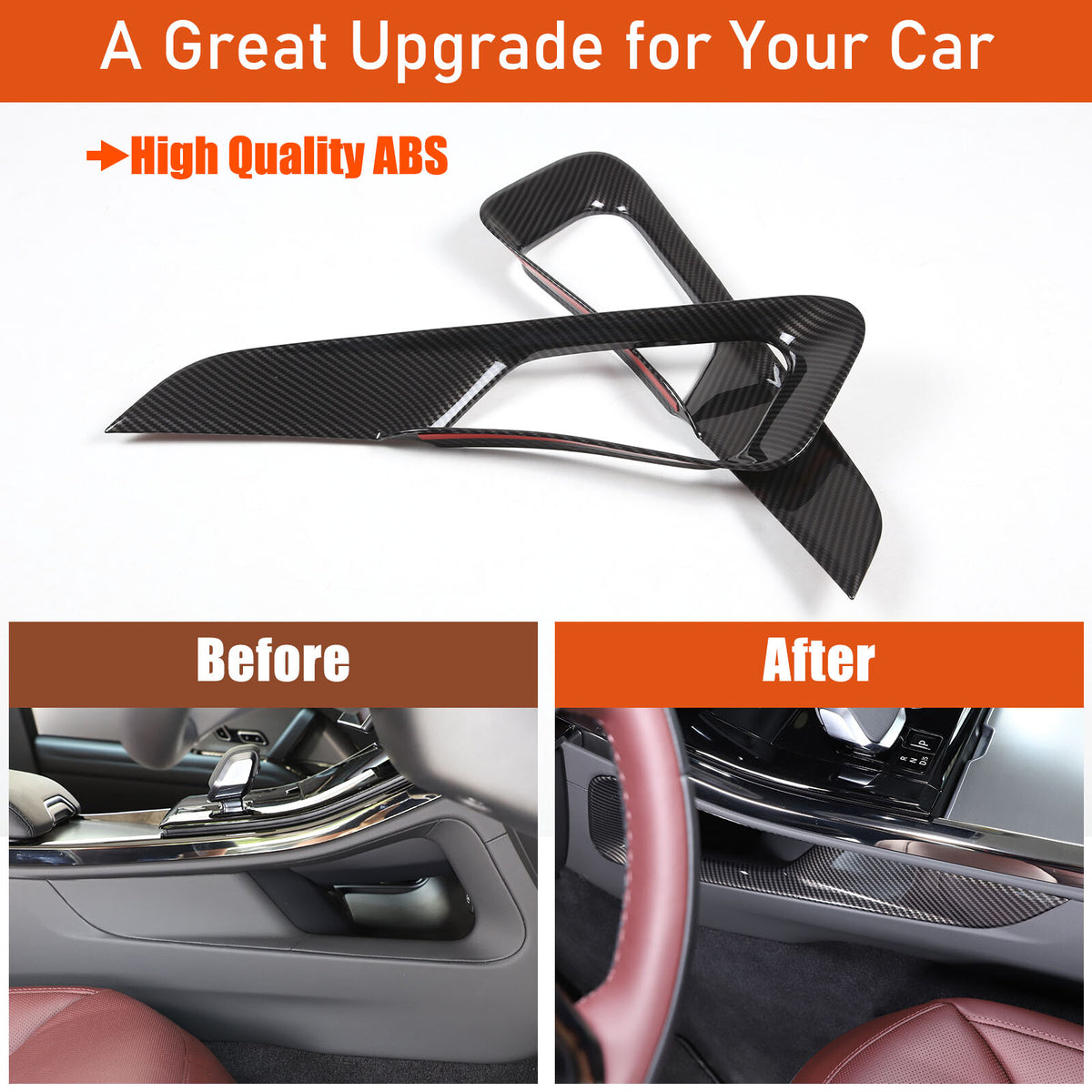 ABS Carbon Fiber Center Console Gear Shift Strip Trim For Range Rover Sport 23+ 18