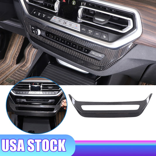 Real Carbon Fiber Center Console CD Panel Trim For BMW X3 G01 2022-2024 US 1