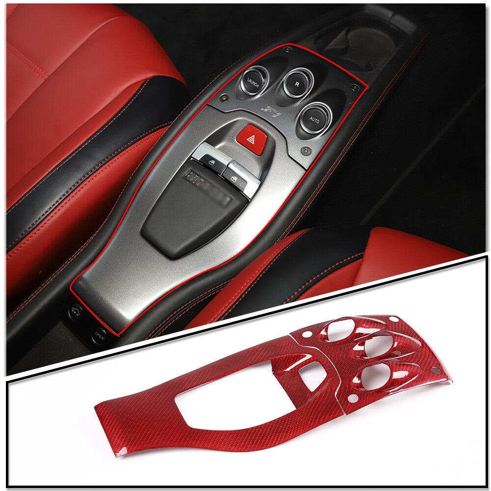 Red Real Carbon Fiber Center Interior Set Cover Trim Kit For Ferrari 458 2011-16 69