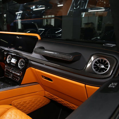 Carbon Fiber Dashboard Center Console Cover Trim For Benz G Class 19-2022 5