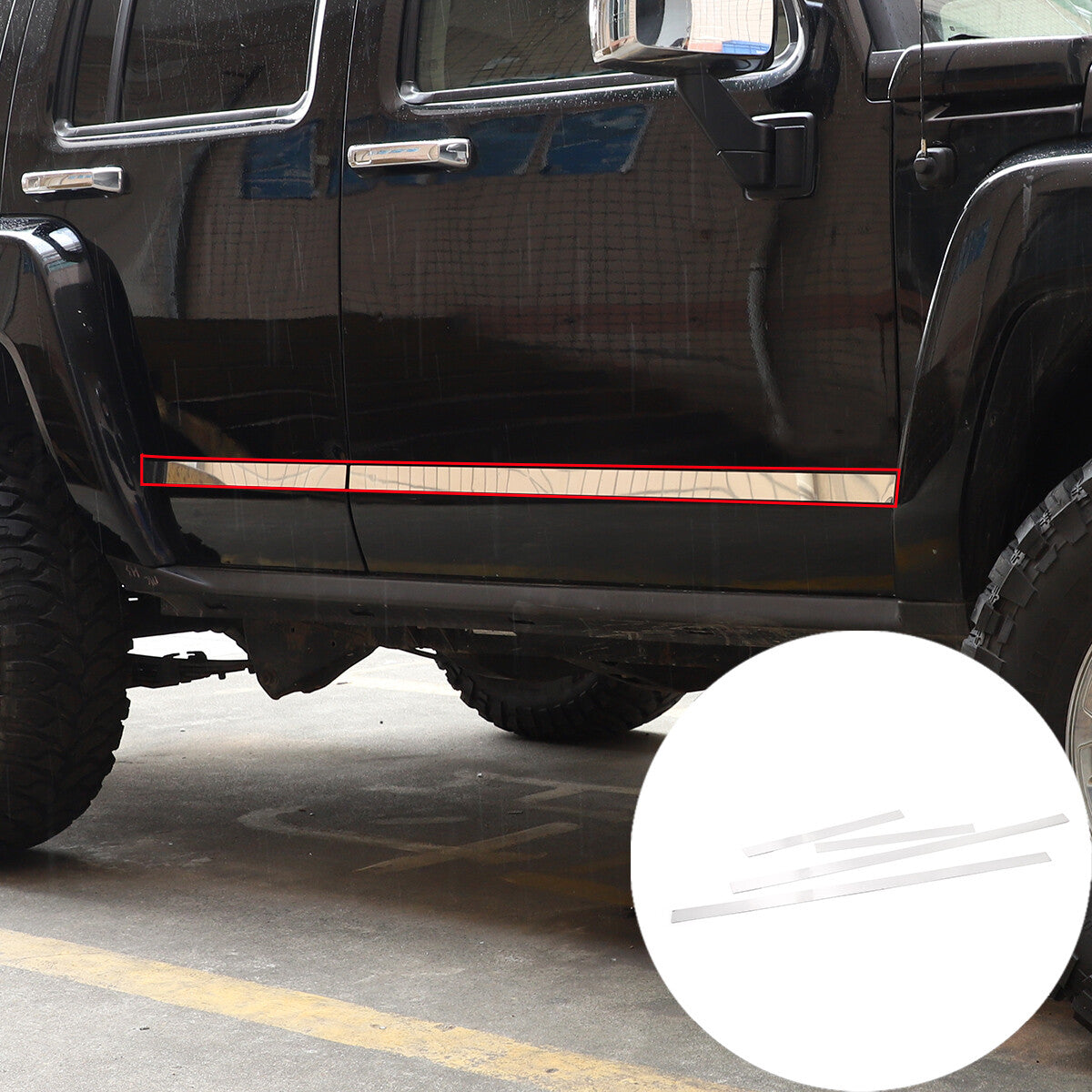 Steel Door Side Body Protector Molding Cover Trim Cover For Hummer H3 05-09 1