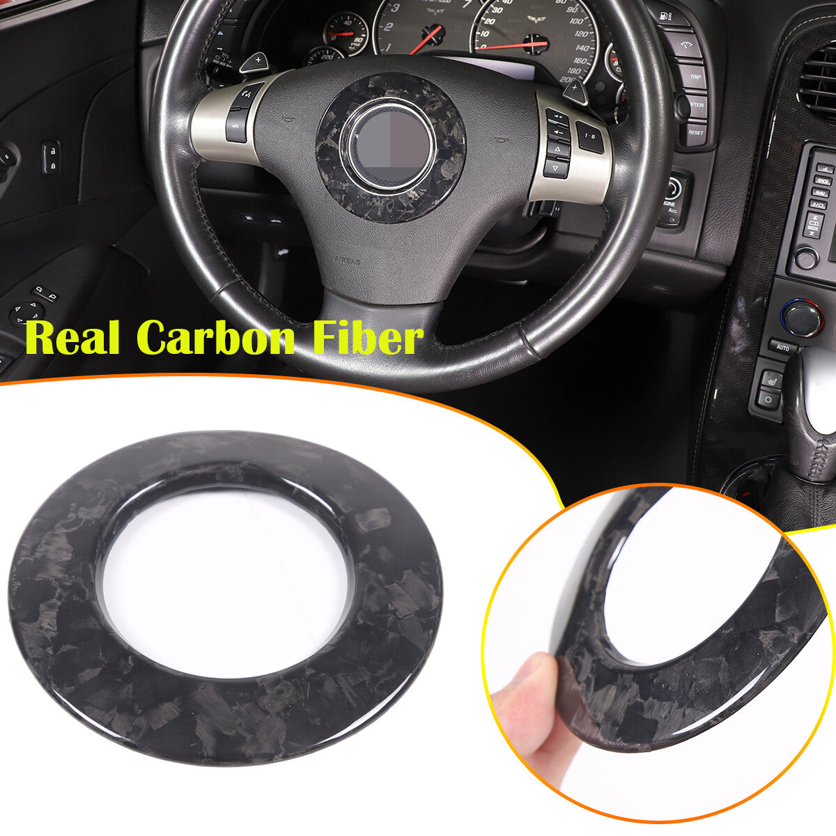 Forged Real Carbon Fiber Full Interior Set Decor Cover Trim Kit for Corvette C6 44