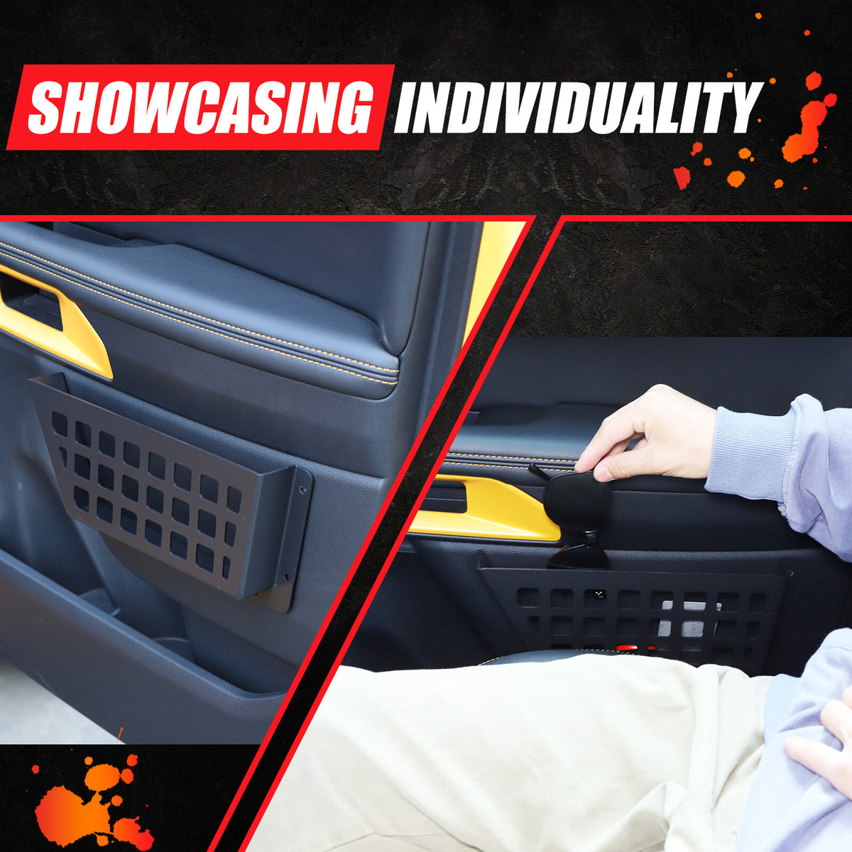 Black Alloy Car Rear Door Pocket Storage Box Organizer for Ford Ranger T9 23+ US 13