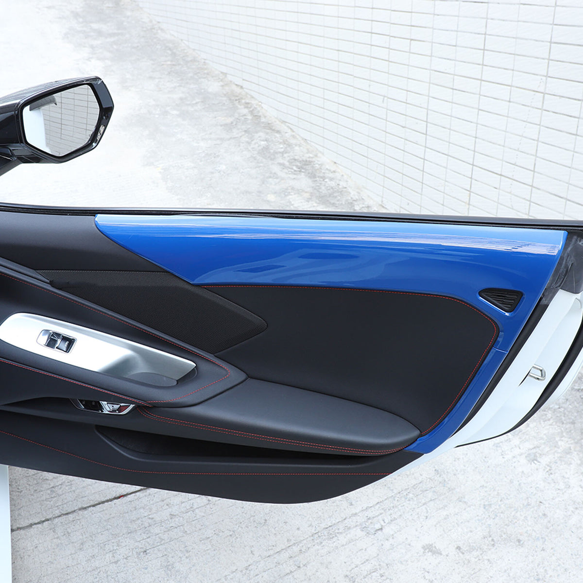 Blue ABS Inner Interior Door Panel Cover Trim For Corvette C8 Z51 Z06 2020-26 17