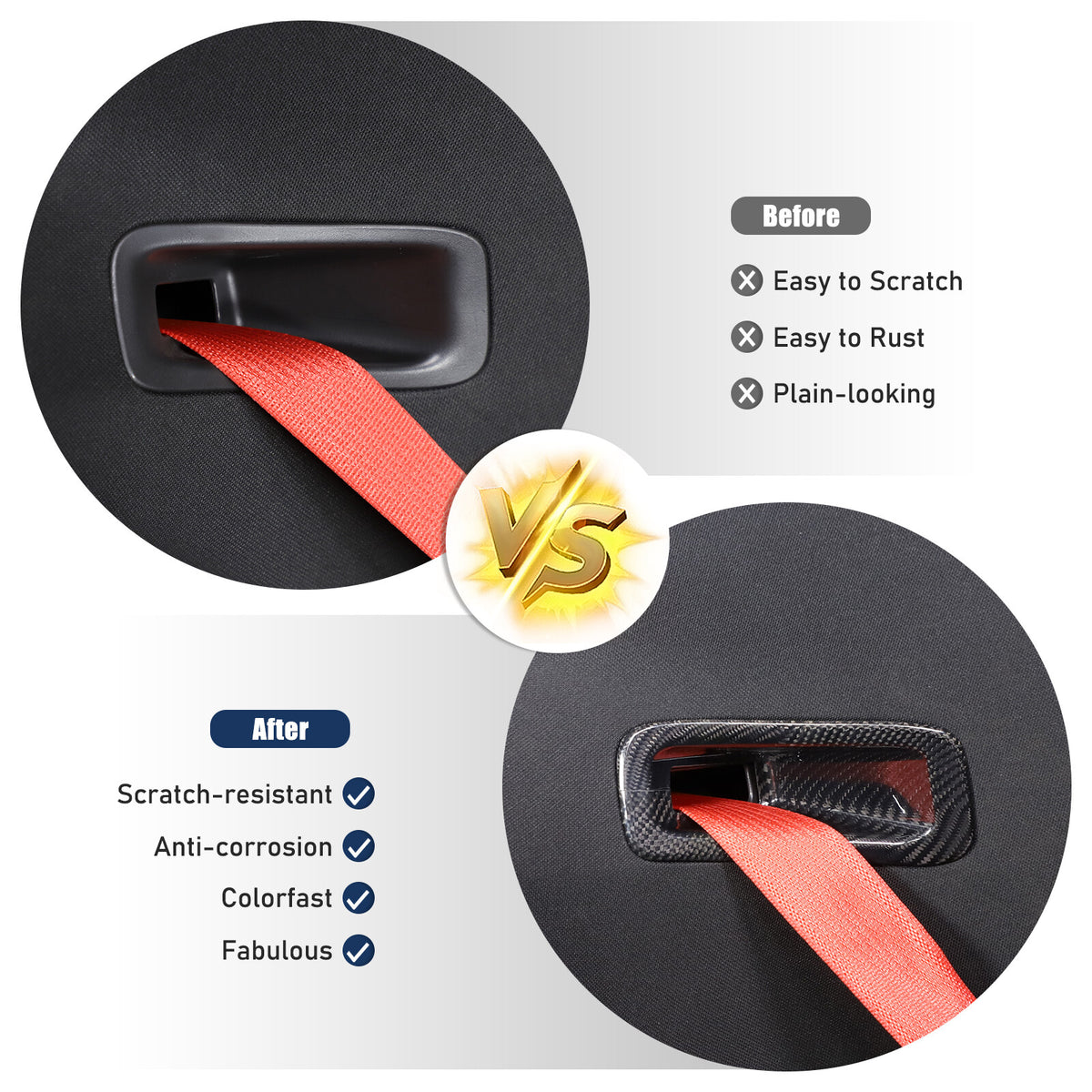 Real Carbon Fiber Seat Safety Belt Button Cover Trim For Corvette C8 20-26 US 12