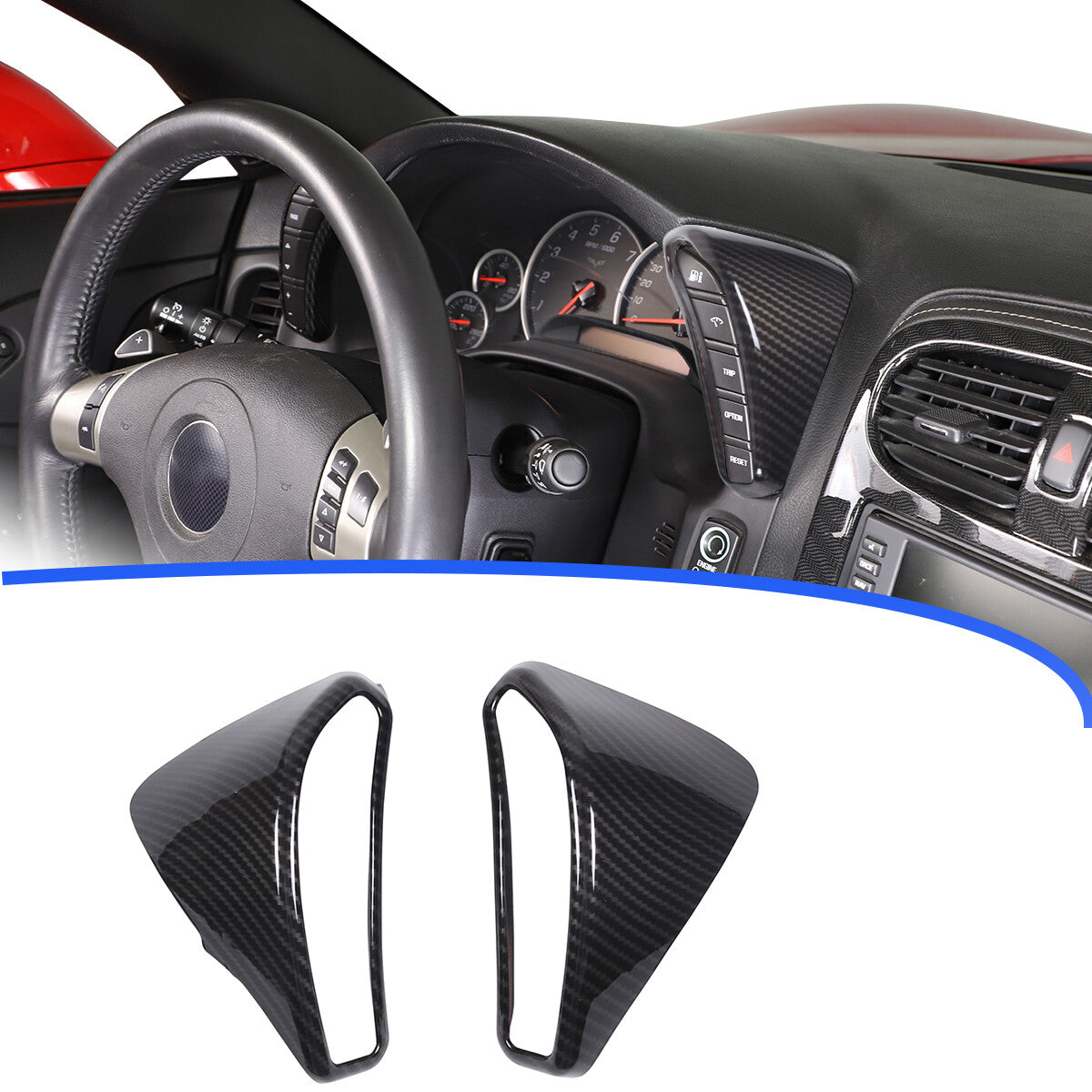 ABS Carbon Fiber Interior Decor Accessories Cover Trim For Corvette C6 2005-13 27