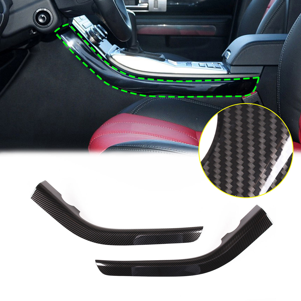 ABS Carbon Fiber Center Gear Shift Side Trim For Range Rover Sport 2010-13 US 1