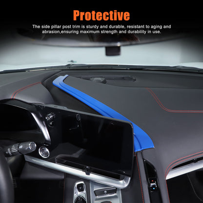 ABS Blue Interior Navigation Screen Rear Trim Cover For Corvette C8 2020-2025 19
