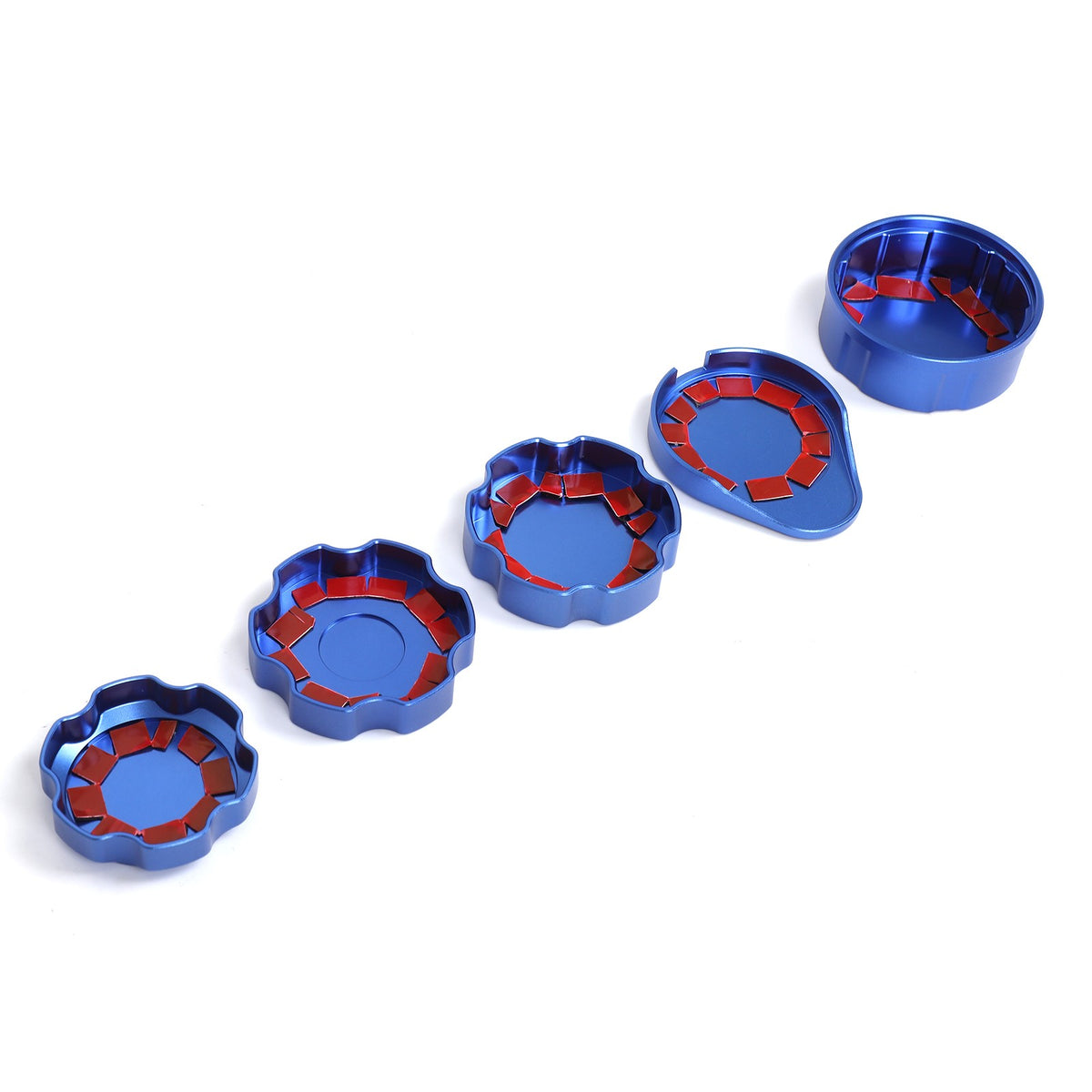 5pcs Alloy Blue Engine Cabin Fluid Cover Decorate Caps For Corvette C6 2005-2013 16