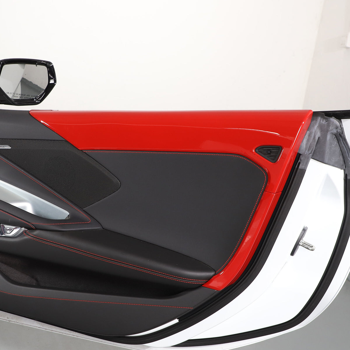 ABS Red Inner Interior Door Panel Cover Trim For Corvette C8 Z51 Z06 2020-26 1