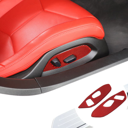 Red Soft Carbon Fiber Interior Decor Trim Kit Cover Set For Corvette C8 20-25 38