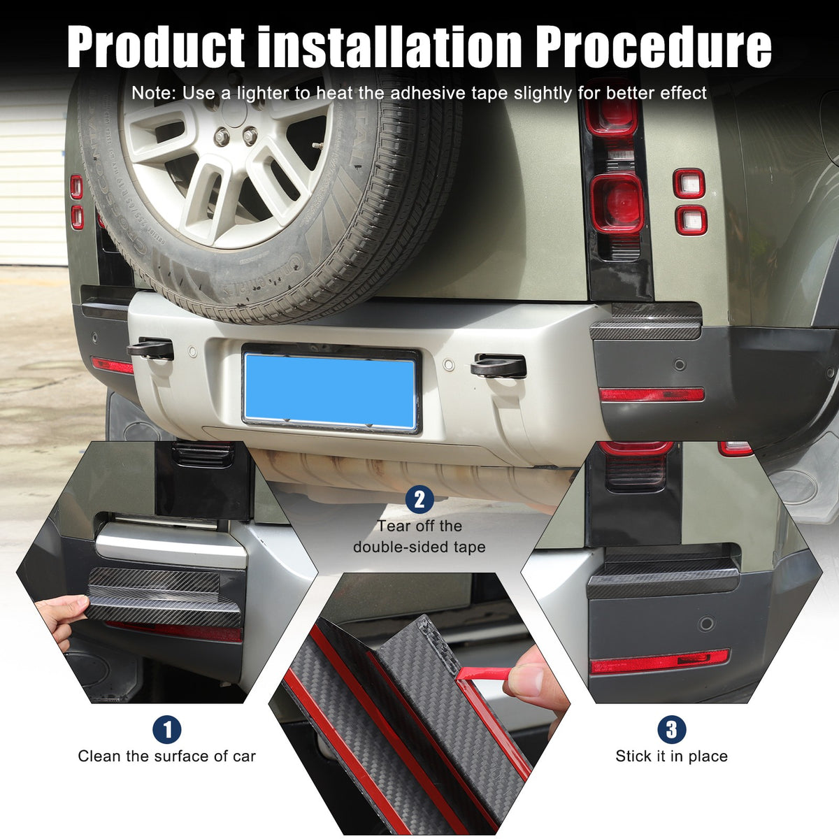 Real Carbon Fiber Rear Bumper Side Taillight Lower Trim For LR Defender L663 20+ 2