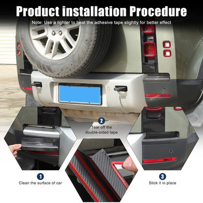 Real Carbon Fiber Rear Bumper Side Taillight Lower Trim For LR Defender L663 20+ 2