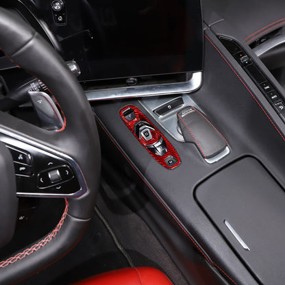 Red Real Carbon Fiber Interior Trim for Corvette C8 20-25 124