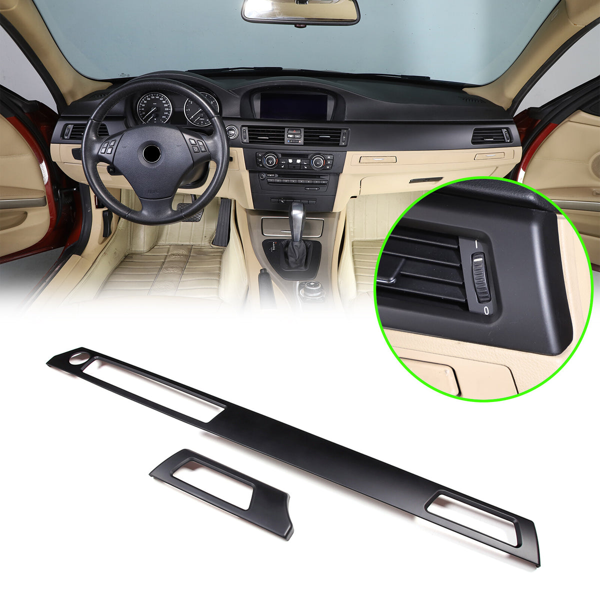 Matte Black Interior Center Dashboard Panel trim For BMW 3 Series E90 E92 05-12 4