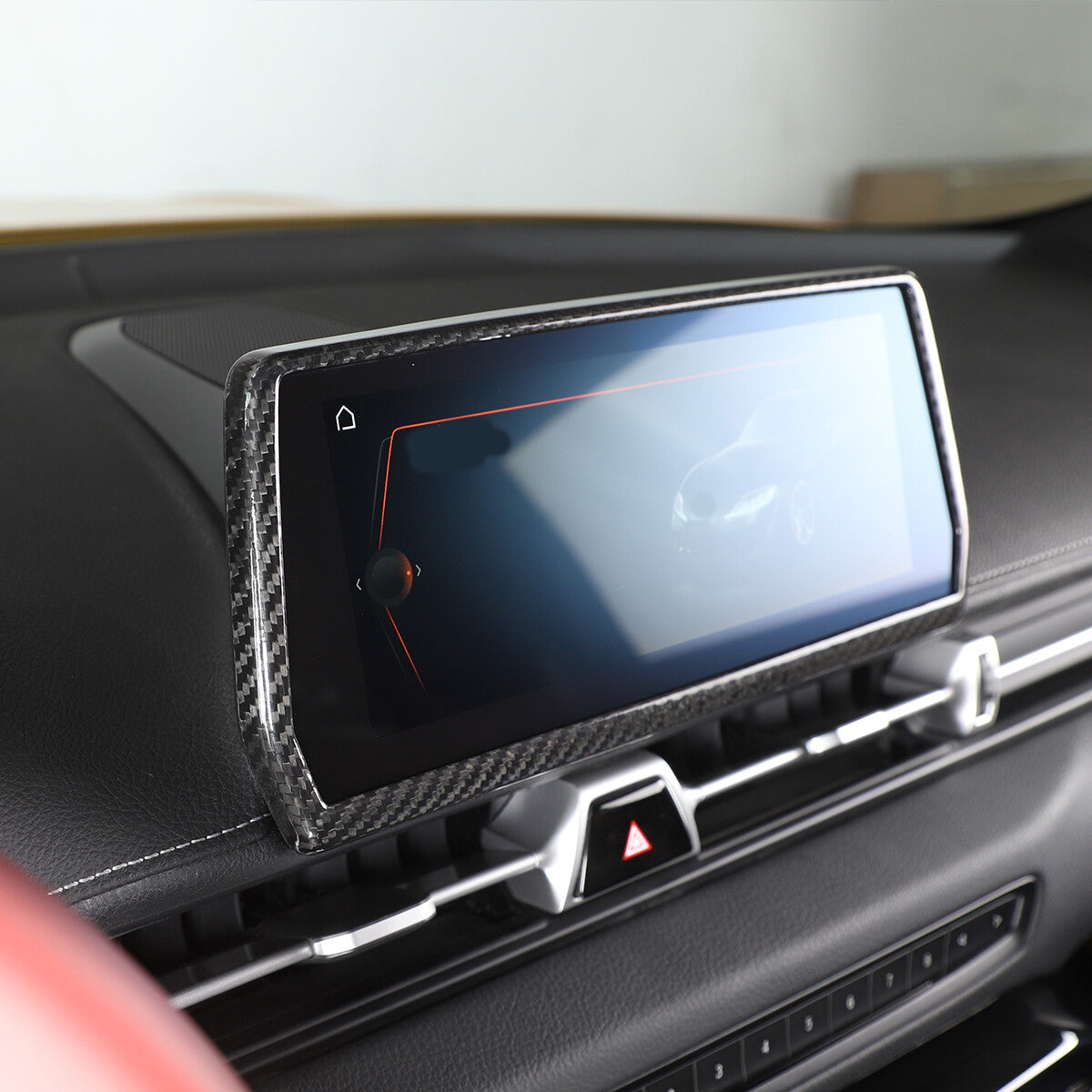 Fiber Touch Display Navigation Screen Trim Cover For Toyota Supra A90 19-24 6